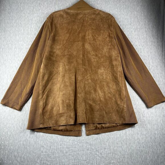 Línea By Louis Dell’Olió 100% Suede Jacket Tan Button Up Size 1X - Picture 7 of 14